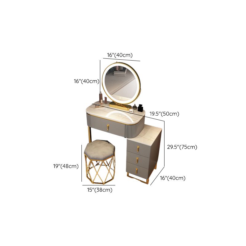Contemporary Makeup Vanity Desk with 4 Wooden Drawers for Bedroom