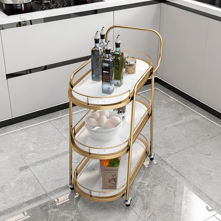 Modern 32.28"H Rolling Prep Table Metal Prep Table for Home Use