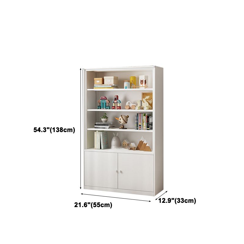 Modern Style Metal Bookshelf White Closed Back Bookcase for Home Office
