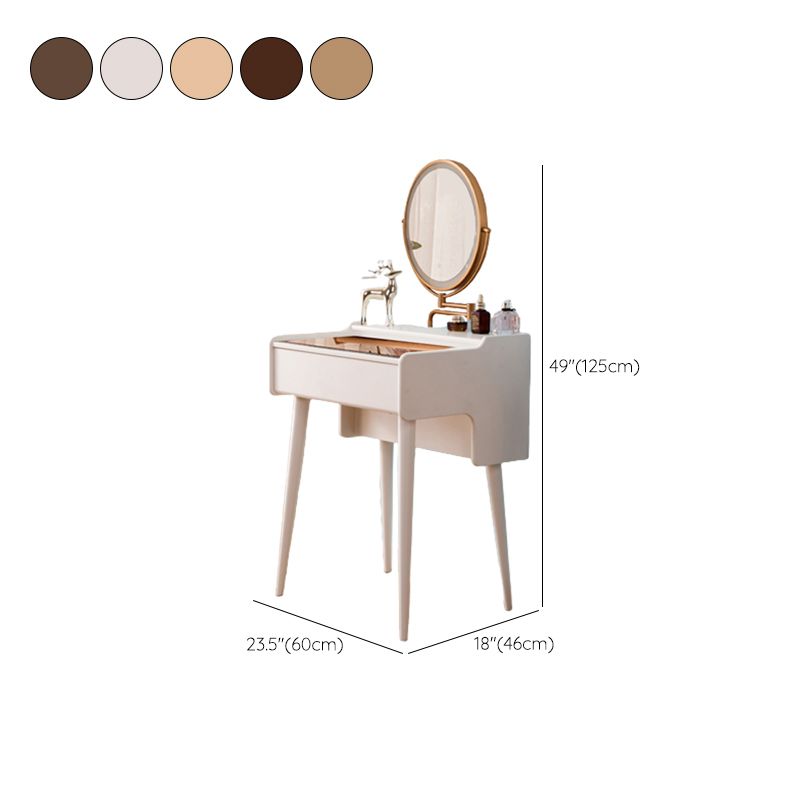 Modern Mirrored Glass Drawers Make-up Vanity with Storage for Bedroom
