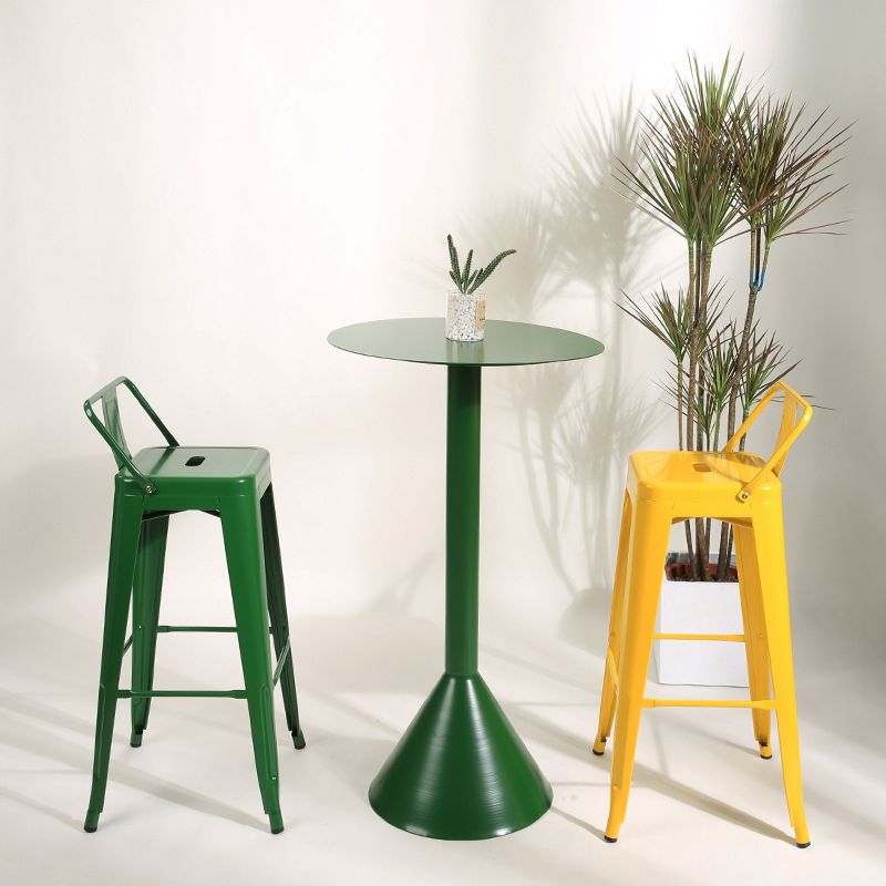 Industrial Bar and Counter Stool Metal Square Stool with 4 Legs