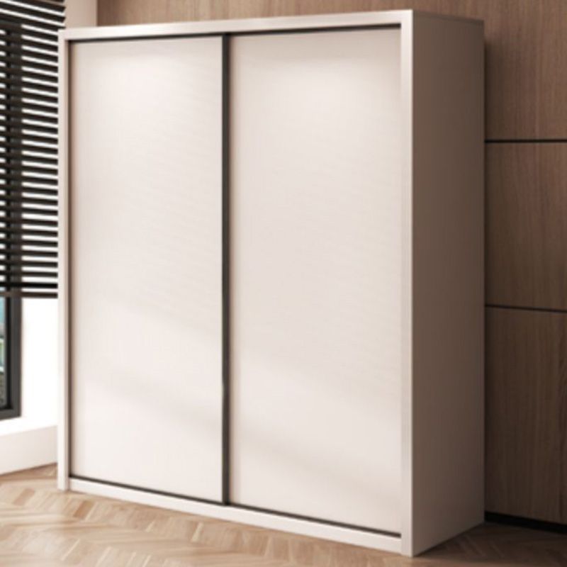 Bedroom Wooden Storage Cabinet Modern Style Armoire with Garment Rod
