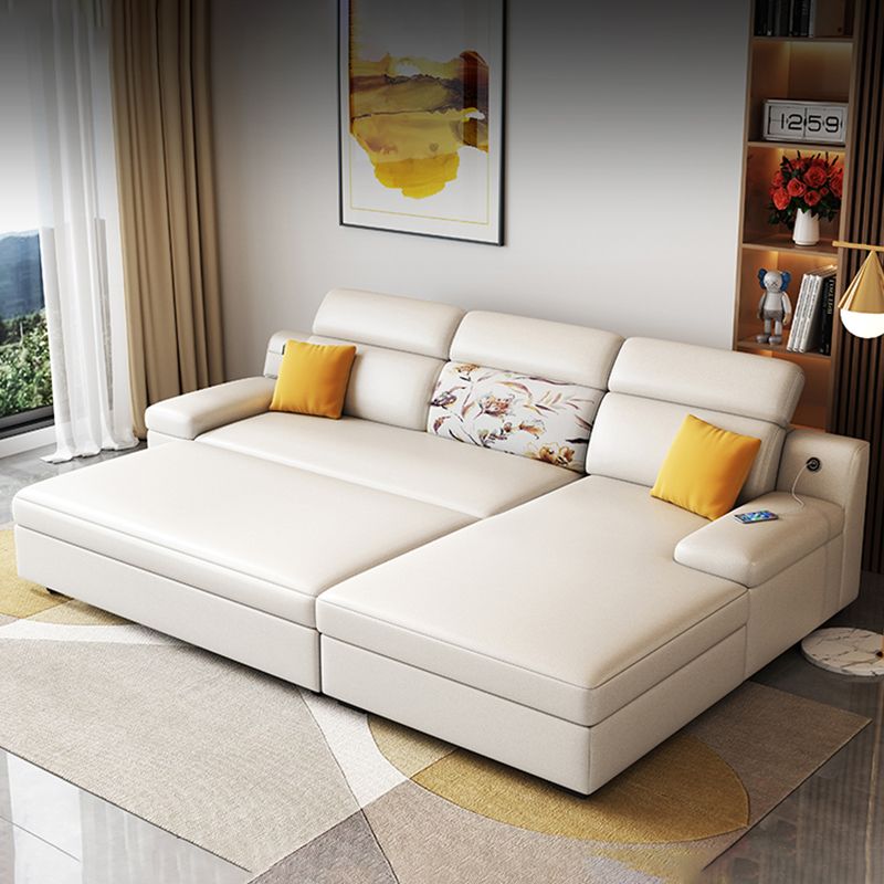 3 seat Mid Century Modern Pillow Top Arm Sofa Sewn Pillow Back Sofa