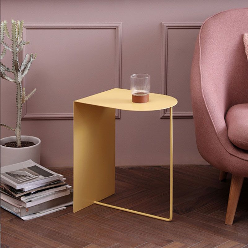 Round Metal Side Table with Abstract Base in Medieval Modern Style