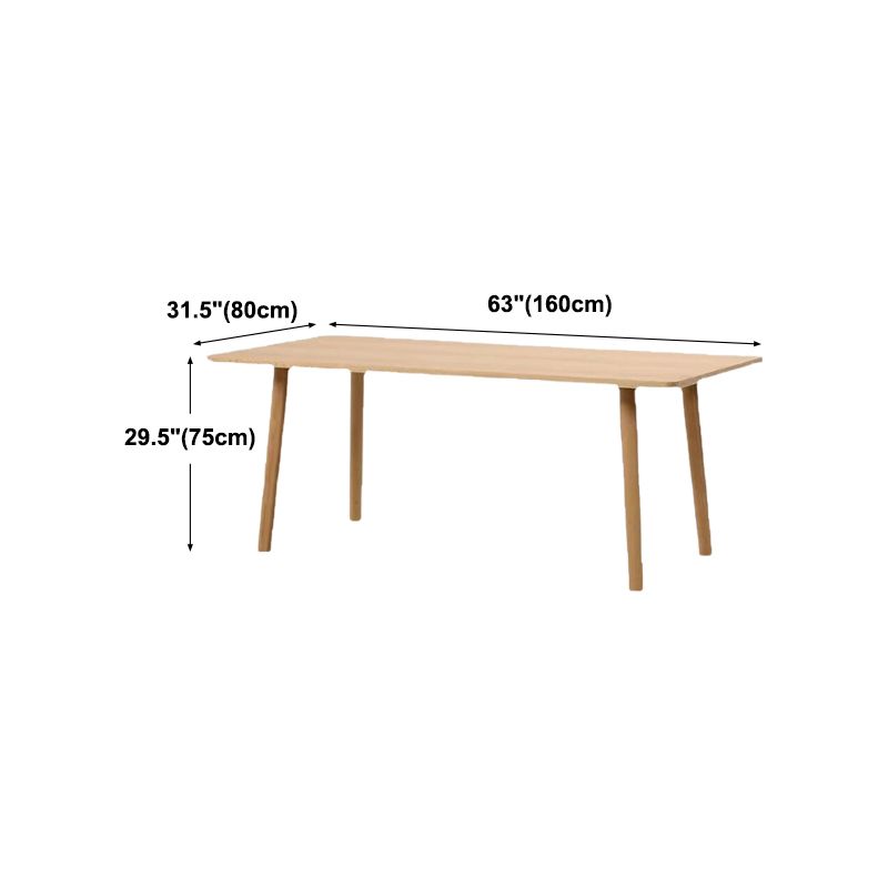 Rectangle 4 Legs Dining Table Modern Solid Wood Dining Room Table