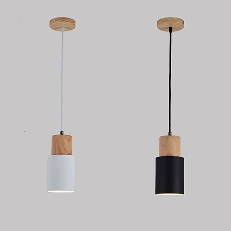1 Light Modern Pendants Light Fixtures Cylinder Hanging Light for Living Room