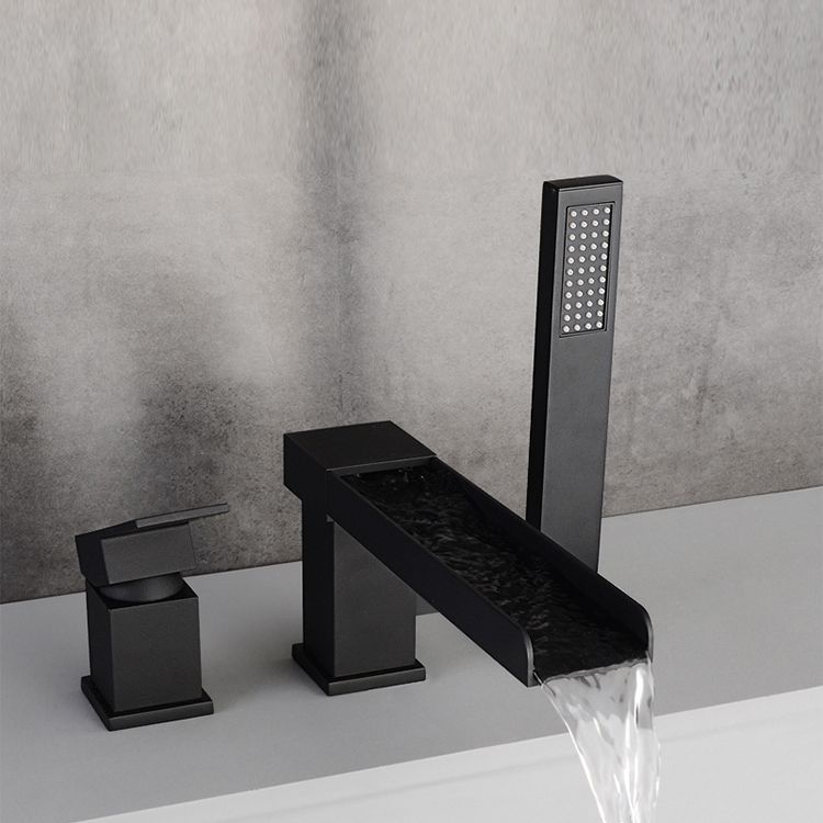 Modern Full Copper Deck Mounted Bath Faucet Trim Fixed Split Faucet Set