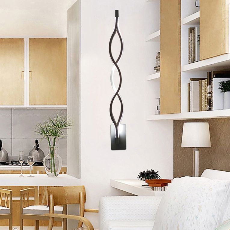 Creative Minimalist Style Linear Wall Sconce Aluminum 2 Lights Sconces