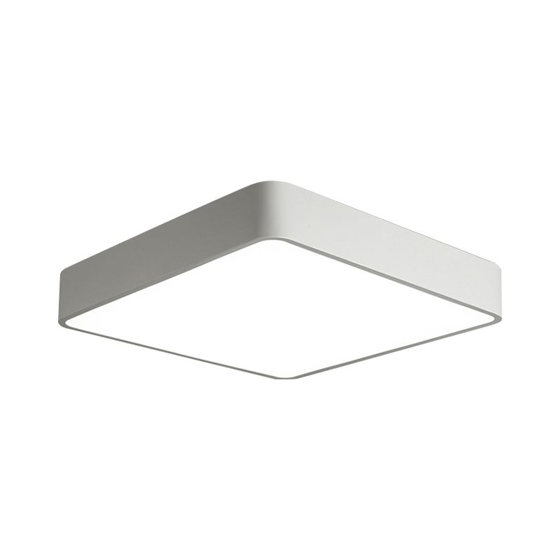 Nordic Square Flush Mount Lamp Acrylic Office LED Ceiling Light in Black/White, 16"/23.5"/39" Wide