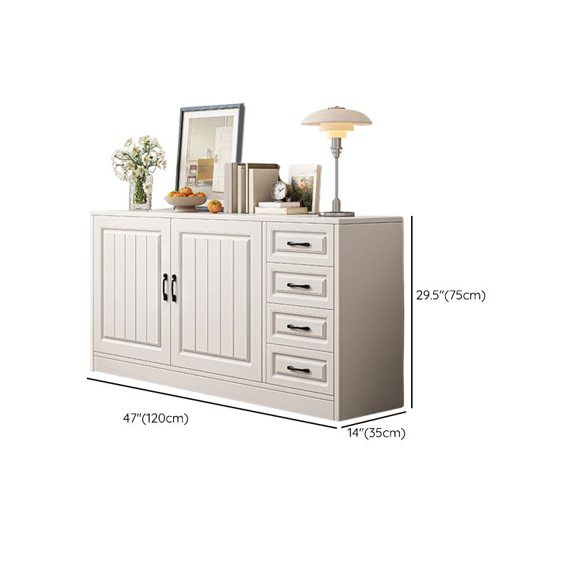 Modern White Rectangle Accent Cabinet Solid Wood Storage Cabinet