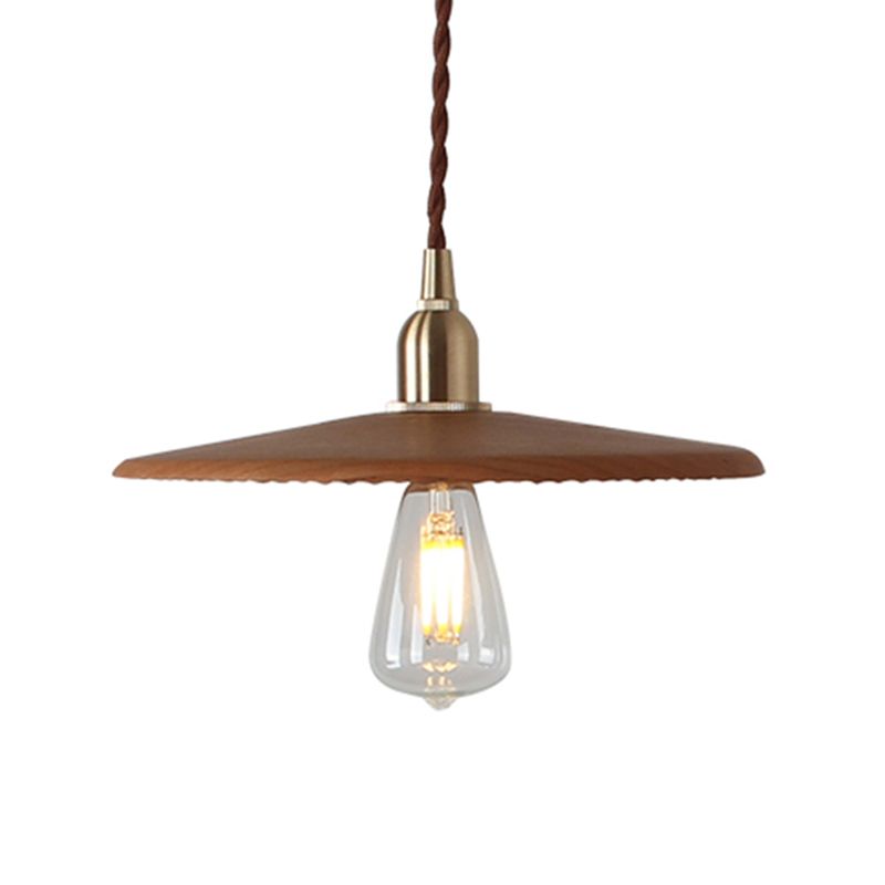 1 Light Pendant Light Modern Style Minimalism Wood Hanging Light for Dinning Room