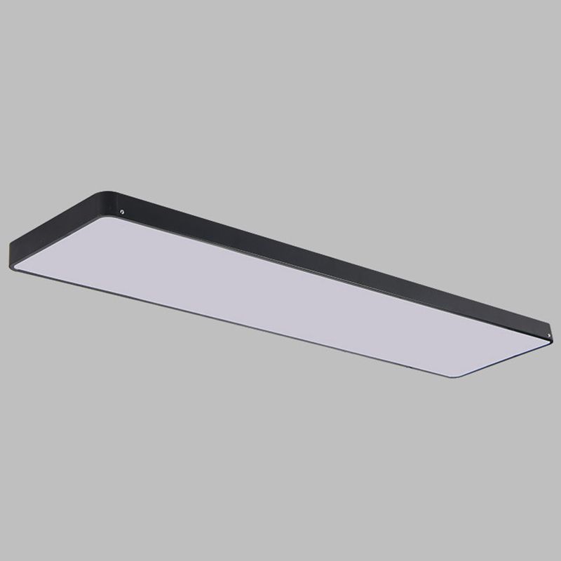 Rectangle Shape LED Ceiling Lamp Modern Iron 1 Light Flush Mount for Office