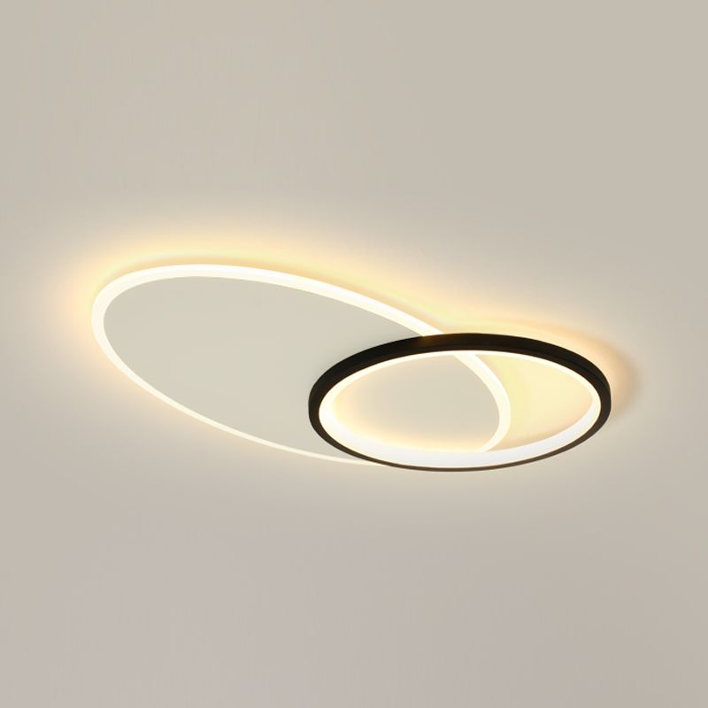 Lámparas de techo de anillo negro, lámparas de techo de metal LED simples, incrustadas