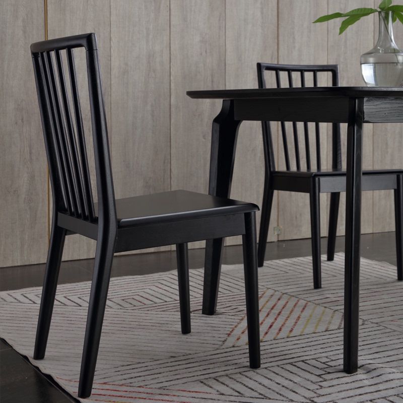 Chaise d'appoint de salle à manger moderne, chaise à dossier à lattes en bois de 16,5 pouces de large pour un usage domestique