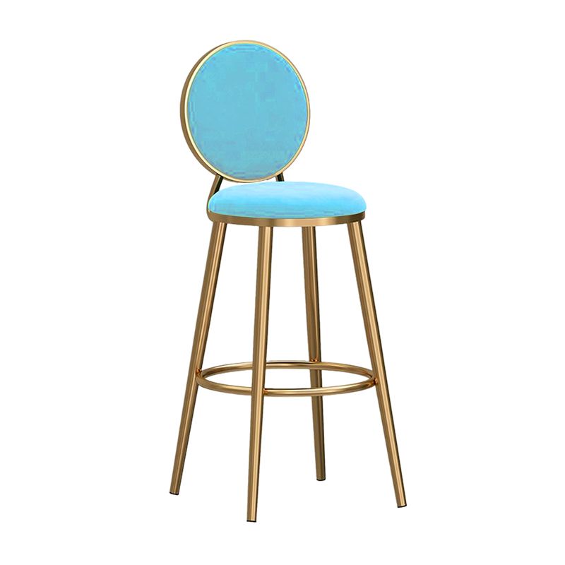 Nordic Style Bar-stool Round Counter Bar Stool with Metal Legs
