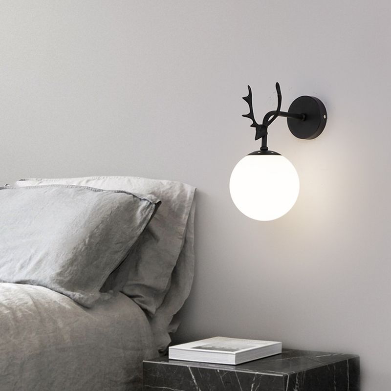 Contemporary Style Ball Wall Mounted Lamps Glass 1 Light Wall Light Sconce