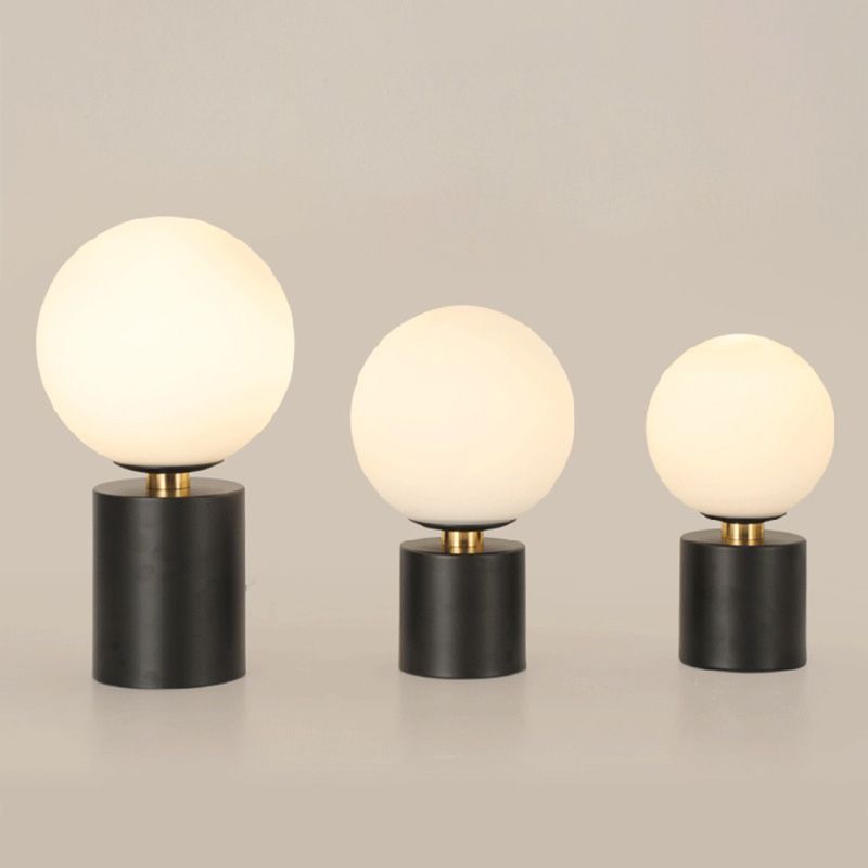 Simple Style Global Table Lamp Opal Glass 1 Bulb Bedroom Night Stand Light