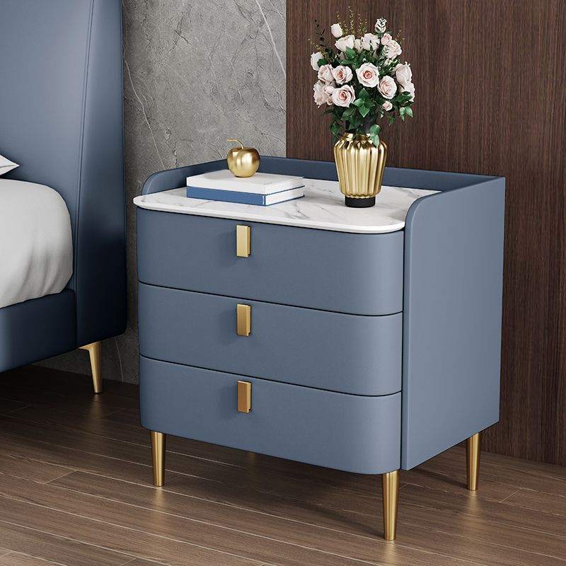 Contemporary Drawer Storage Bed Nightstand Wooden Night Table for Bedroom
