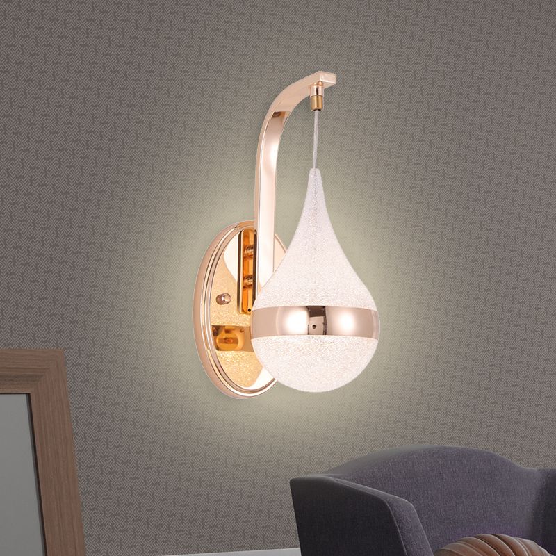 Acryl Waterdrop Wandlamp Modernisme Modernisme LED Wand SCONCE LAMP MET GOUD ACHTERPLATE
