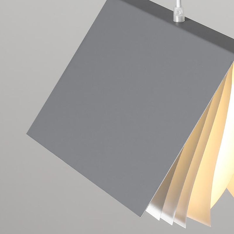 Fabrics Rectangle Shade Hanging Lights Modern Style 1 Light Hanging Mount Fixture