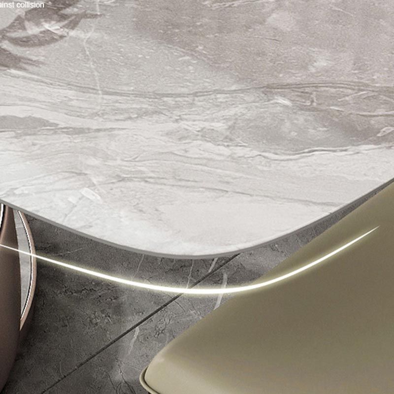 Nordic Sintered Stone Top Dining Set Rectangular 1/4/5/6/7 Pieces Dining Room Table Set