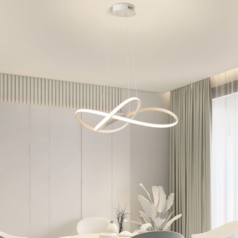 Modern Twisting Chandelier Pendant Light Metal Single Light Chandelier