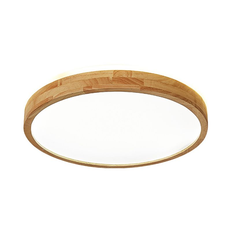 Houten Ronde Flush Mount Plafond Armatuur Minimalisme LED Hout Plafond Gemonteerd Profiel