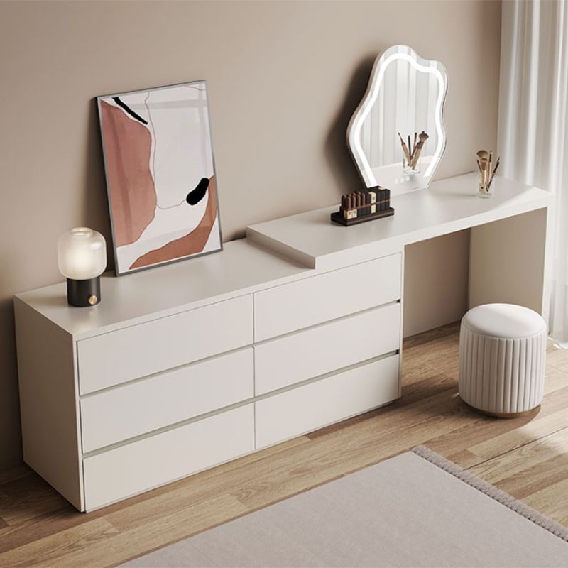 Contemporary Solid Wood White With Drawer Bedroom Makeup Vanity Desk