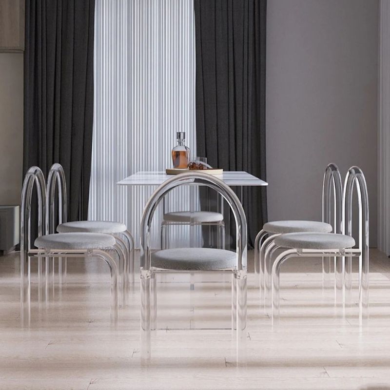 Contemporary 1/2/7 Pieces Furniture Acrylic Dining Room Table with Chairs for Kitchen