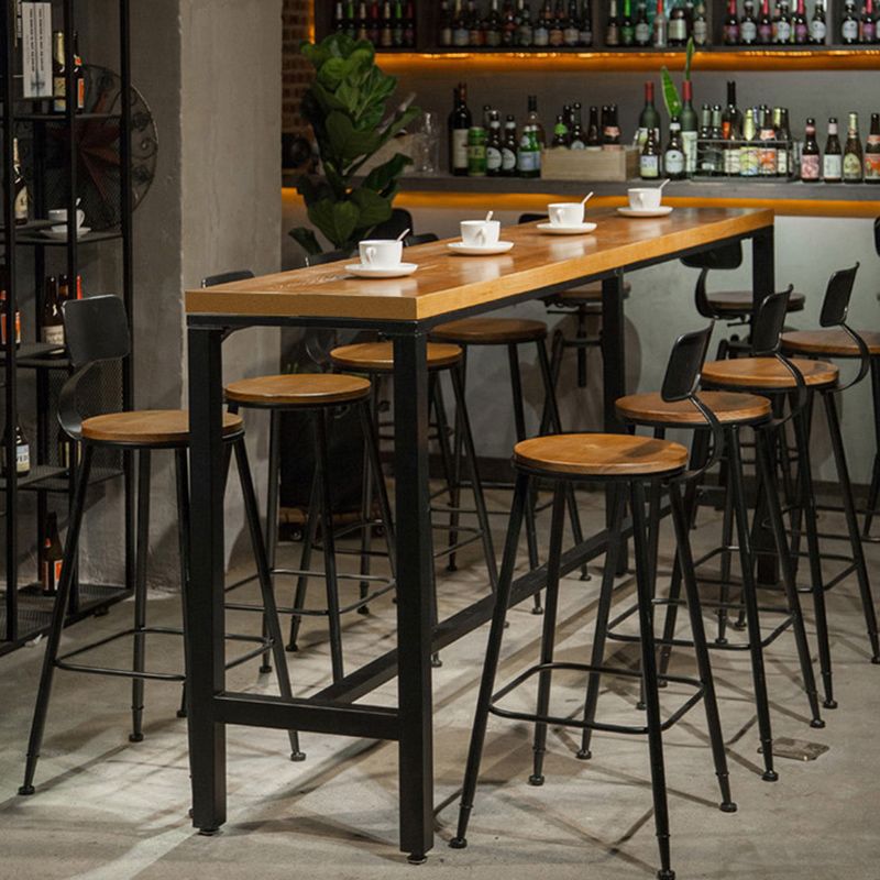 Industrial Style Pub Set 1/5/9 Pieces Solid Wood Pub Dining Set for Indoor