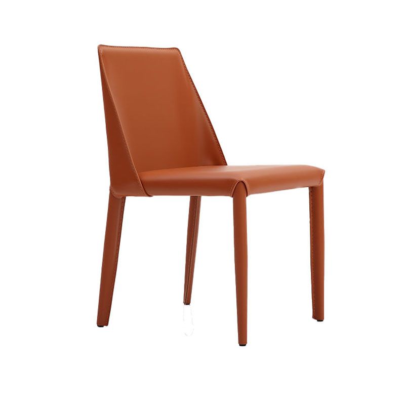 Silla auxiliar de cuero estilo diseñador para el hogar Parsons Silla de comedor con acabado mate (juego de 2)