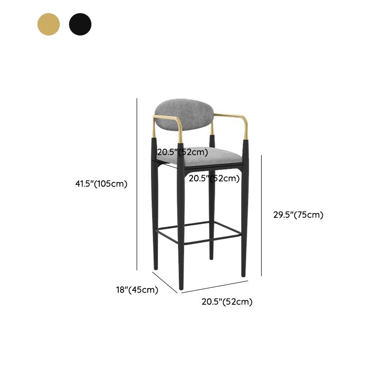 Contemporary Kitchen Dining Arm Chair Upholstered Dining Chair in Grey