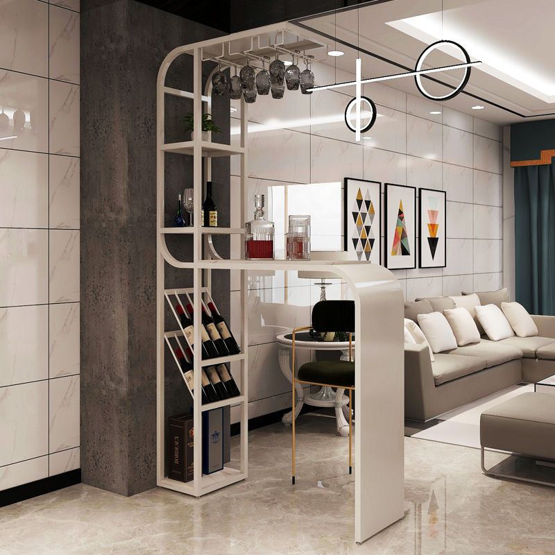 White and Black Modern Style Specialty in Faux Marble and Metal Milk Tea Shop Bar Table