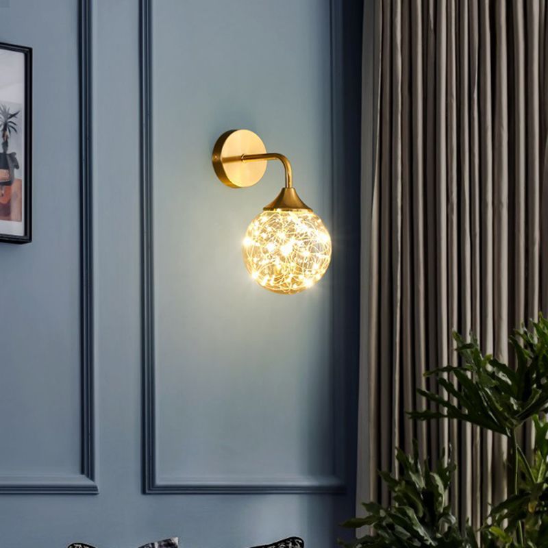 Nordic Light Extravagant Style Spherical Sconce Light Fixture Glass 1 Light Sconces