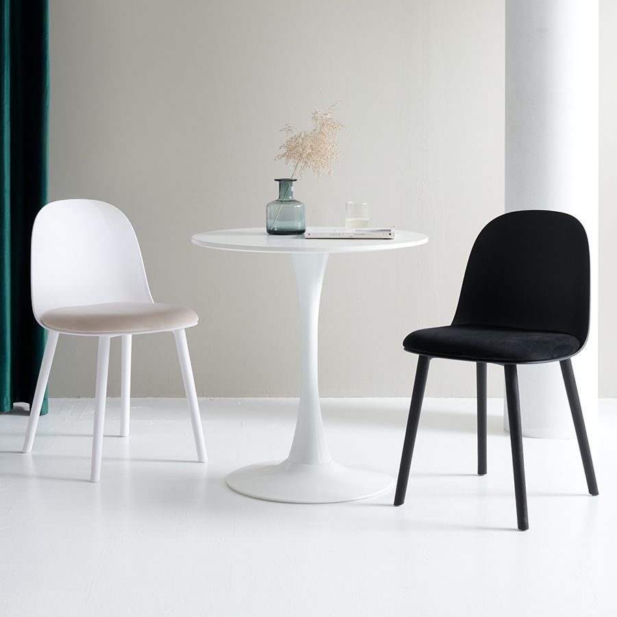 Sillas laterales de plástico Glam para interiores y exteriores, silla con respaldo sólido