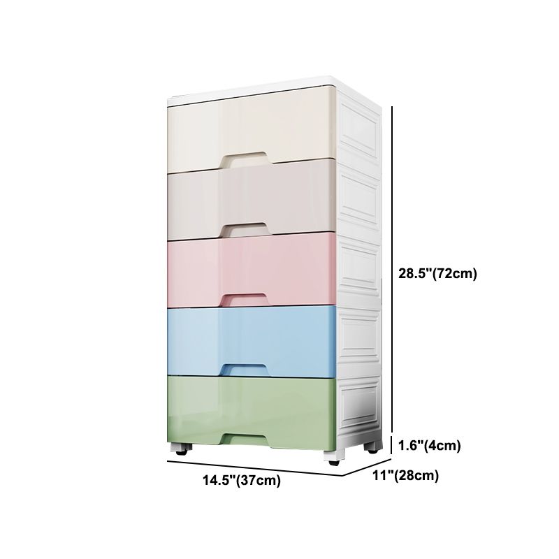 Modern Plastic Storage Cabinet with Drawer Non-Hanging Wardrobe Armoire