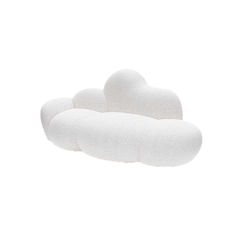 Contemporary Style Curved Sofa 33.46" H Armless Sofa in White