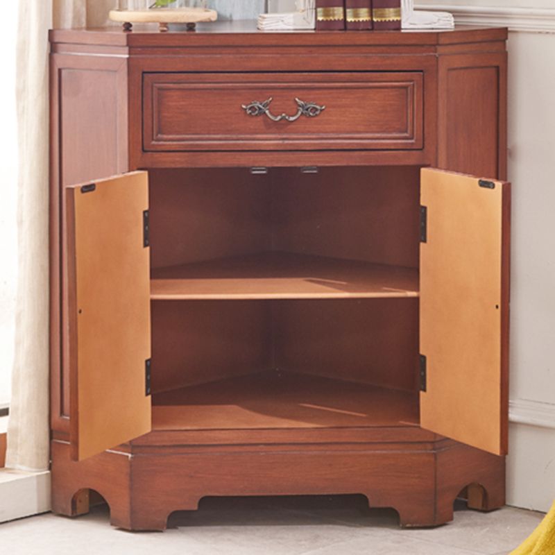 34.65"Tall Corner Cabinet, Contemporary Wooden Accent Cabinet