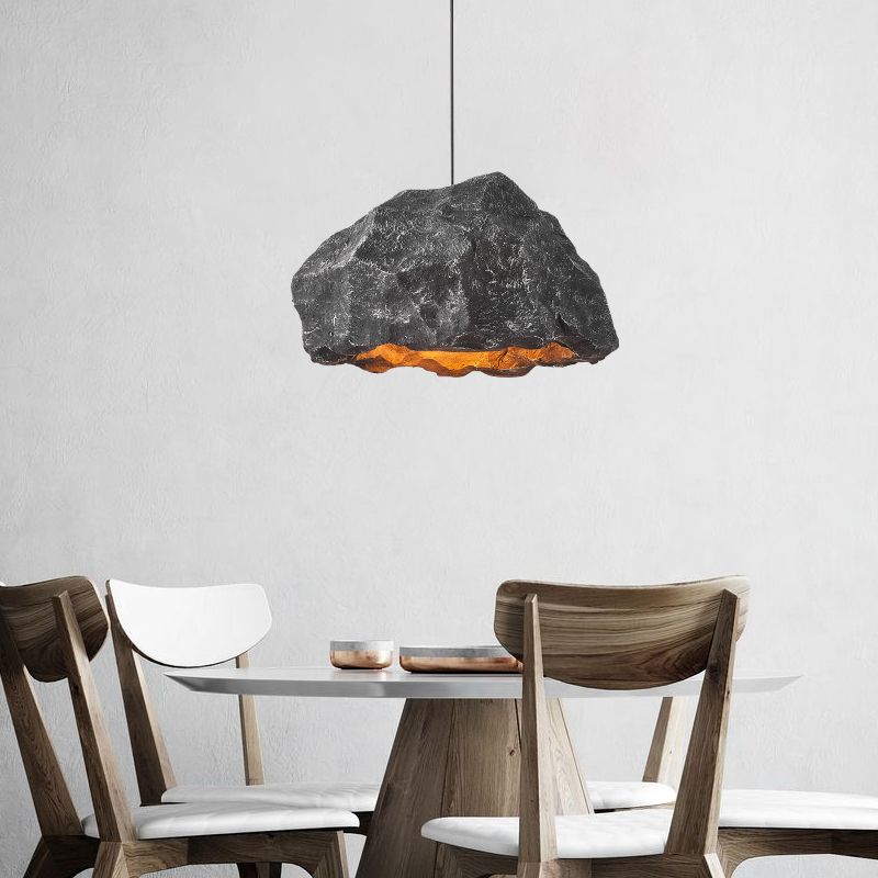 1-Light Rock Suspended Lighting Fixture Modern Pendant Light Kit for Dining Room