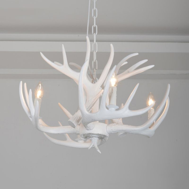 Résine Antler suspendu lustre moderne 4/6/9 Lumières Blanc Plafond suspendu Light