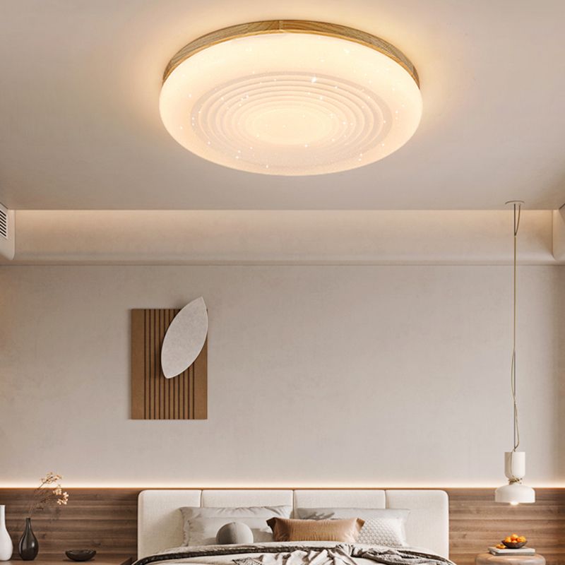 Nordic Ceiling Light Fixture Wooden LED Flush Mount for Bedroom