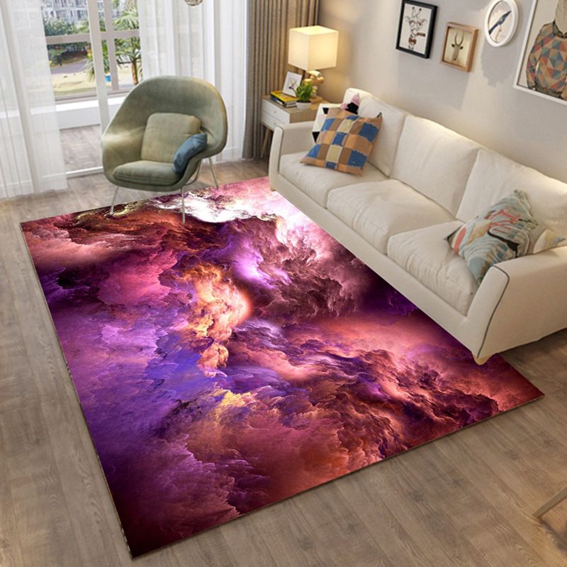 Contemporary Area Carpet Abstract Pattern Rug Polyester Stain Resistant Area Rug for Living Room