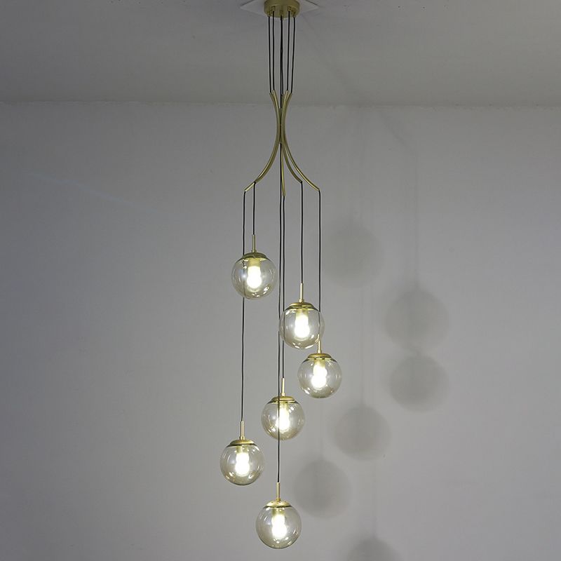 Globe Hanging Light Fixtures Modern Simplicity Glass Ceiling Pendant for Living Room