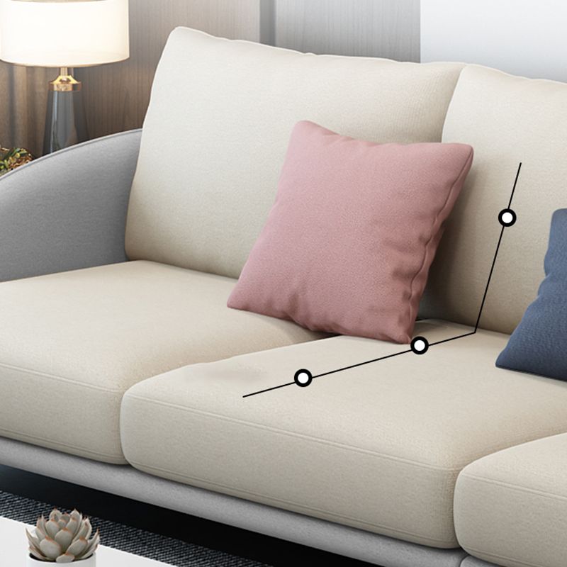 L-Shape Sectional with Sloped Arms and Pillow Back for 4 People