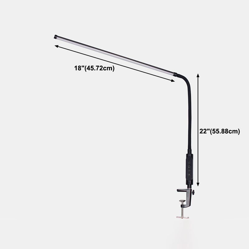 Style moderne linéaire lampe de nuit en métal 1 lumière de table lumineuse pour l'étude