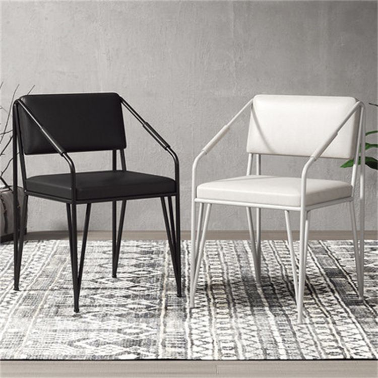 Chaises en métal de style scandinave Chaise d'appoint de cuisine à dossier ouvert (Ensemble de 2)
