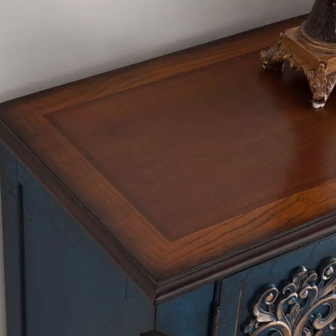 French Country Rectangle Console Table Rubber Wood Console Accent Table for Hall
