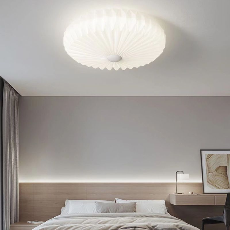 Single White Modernism Flush Mount Lighting Unique Ceiling Light for Bedroom