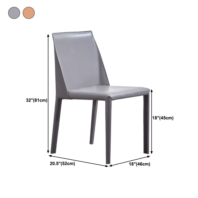 Faux Leather Armless Dining Chairs Modern Dining Room Chair for Home