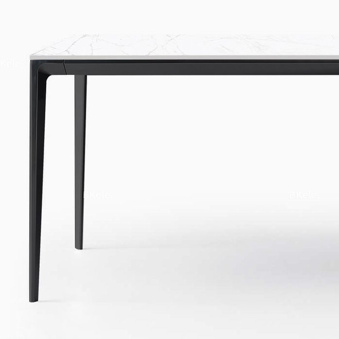 Industrial Style Sintered Stone Table 4 Legs Black Base Rectangle Table